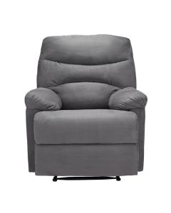 Regency Velvet Reclining Chair In Grey