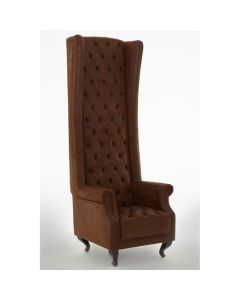 Regents Park Tall Microfibre Leather Upholstered Porter Chair In Brown