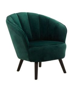 Regents Park Velvet Upholstered Tub Chair In Green