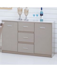 Rembrock Sideboard In High Gloss Champagne With 2 Doors 3 Drawers