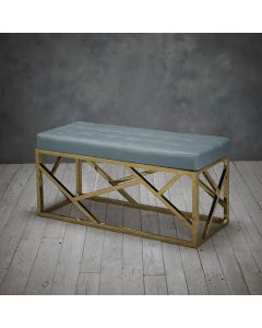 Renata Fabric Dining Bench In Green