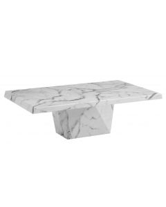 Rhine Marble Rectangular Coffee Table In White