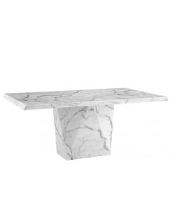 Rhine Marble Rectangular Dining Table In White