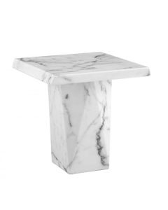 Rhine Marble Square Lamp Table In White