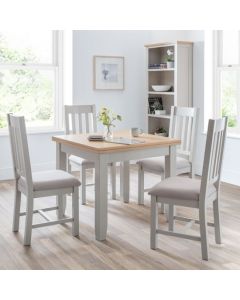 Richmond Extending Flip-Top Elephant Grey Dining Table 4 Chairs
