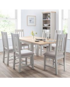 Richmond Extending Flip-Top Elephant Grey Dining Table 6 Chairs
