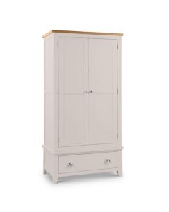 Richmond Wooden 2 Doors 1 Drawer Wardrobe In Oak And Grey