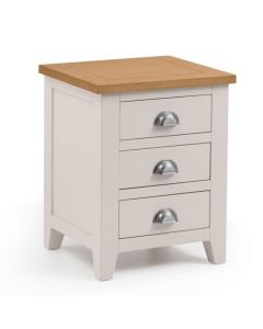 Richmond Wooden 3 Drawers Bedside Cabinet In Oak And Grey