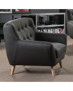 Rihanna Fabric 1 Seater Sofa In Grey