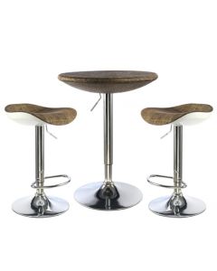 Ripley Textilene Bar Table In Brown With 2 Stools