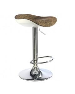 Ripley Textilene Bar Stool In Brown With Chrome Base
