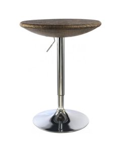 Ripley Textilene Bar Table In Brown With Chrome Base