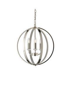 Ritz 3 Lights Ceiling Pendant Light In Bright Nickel