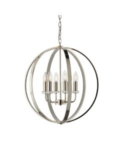 Ritz 6 Lights Ceiling Pendant Light In Bright Nickel