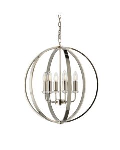 Ritz 6 Lights Ceiling Pendant Light In Bright Nickel