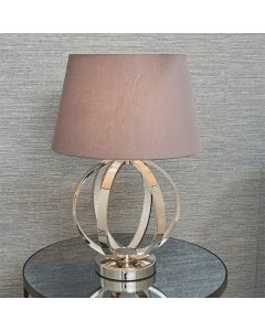 Ritz And Evie Charcoal Shade Table Lamp In Bright Nickel