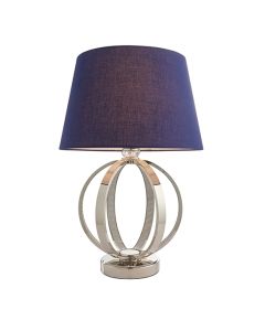 Ritz And Evie Navy Shade Table Lamp In Bright Nickel