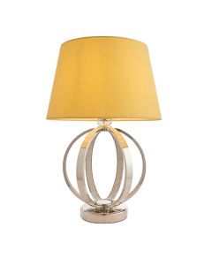 Ritz And Evie Yellow Shade Table Lamp In Bright Nickel