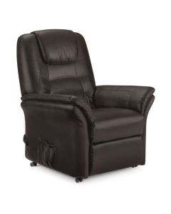 Riva Faux Leather Rise And Recliner Chair In Brown