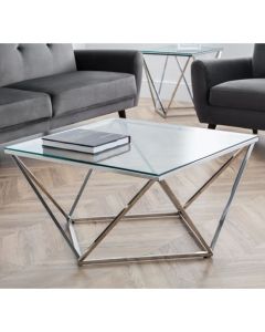 Riviera Clear Glass Octagonal Coffee Table With Chrome Frame