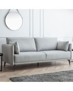 Rohe Platinum Wool Effect 3 Seater Sofa In Grey