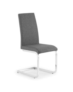 Roma Cantilever Linen Fabric Dining Chair In Salte Grey