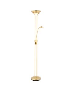 Rome Mother And Child Task Floor Lamp In Satin Brass