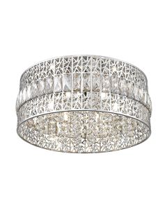 Rosalin 6 Bulbs Decorative Flush Ceiling Light In Chrome