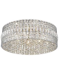 Rosalin 7 Bulbs Decorative Flush Ceiling Light In Chrome