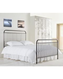 Rose Metal King Size Bed In Black