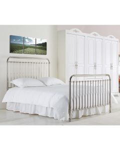 Rose Metal King Size Bed In Chrome