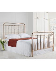 Rose Metal King Size Bed In Rose Gold