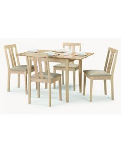 Rufford Extending Wooden Dining Table In Natural With 4 Chairs