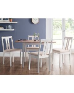 Rufford Wooden Dining Table In Oak And White With 4 Chairs