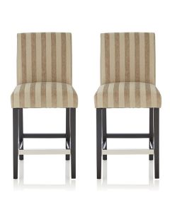 Saffron Sage Fabric Fixed Counter Height Bar Stools With Black Legs In Pair