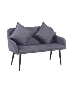 Sandlewood Fabric 2 Seater Sofa In Grey With 2 Cushions