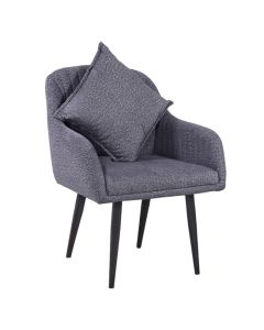 Sandlewood Fabric Sofa 1 Seater Sofa In Grey With 1 Cushion