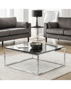 Scala Black Marble Top Coffee Table With Chrome Frame