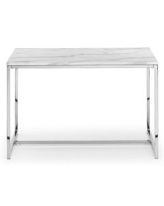 Scala Wooden Dining Table In White Marble Effect