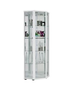 Selby 1 Door Corner Display Cabinet In White With 5 Shelves