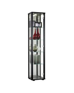 Selby 1 Door Display Cabinet In Black With 5 Shelves