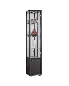 Selby 1 Door Display Cabinet In Black With Base Unit And 4 Shelves