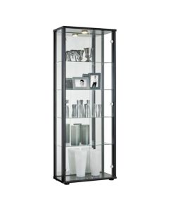Selby 2 Doors Display Cabinet In Black With 5 Shelves