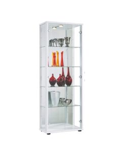 Selby 2 Doors Display Cabinet In White With 5 Shelves