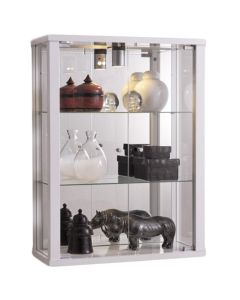 Selby Wall Mounted Display Cabinet In White With 3 Shelves