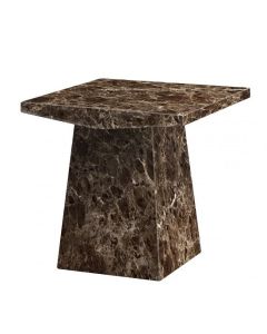 Senegal Marble Square Lamp Table In Natural Stone