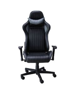 Senna Faux Leather Adjustable Gaming Chair In Black And Grey