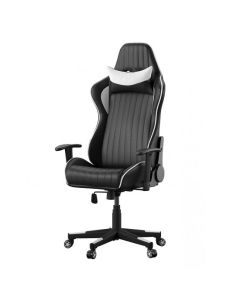 Senna Faux Leather Adjustable Gaming Chair In Black And White