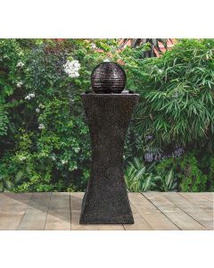 Sequanna Hourglass And Sphere Water Feature With Lights