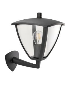 Seraph Clear Polycarbonate Shade Wall Light In Textured Grey